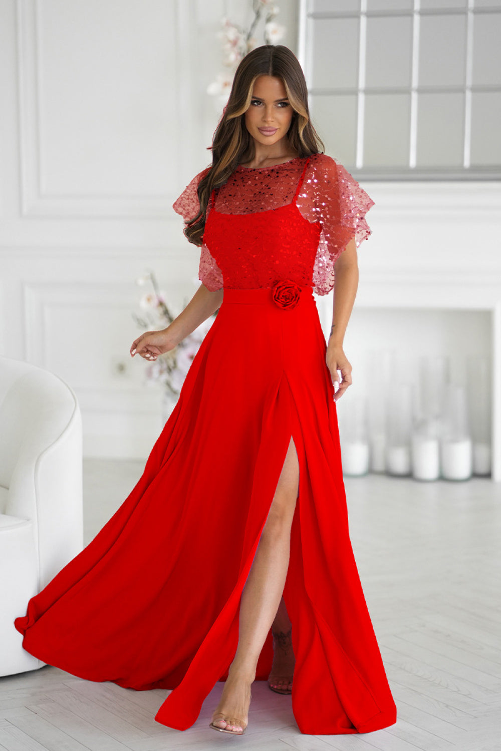 Robe femme Bicotone Longue Longue — rouge