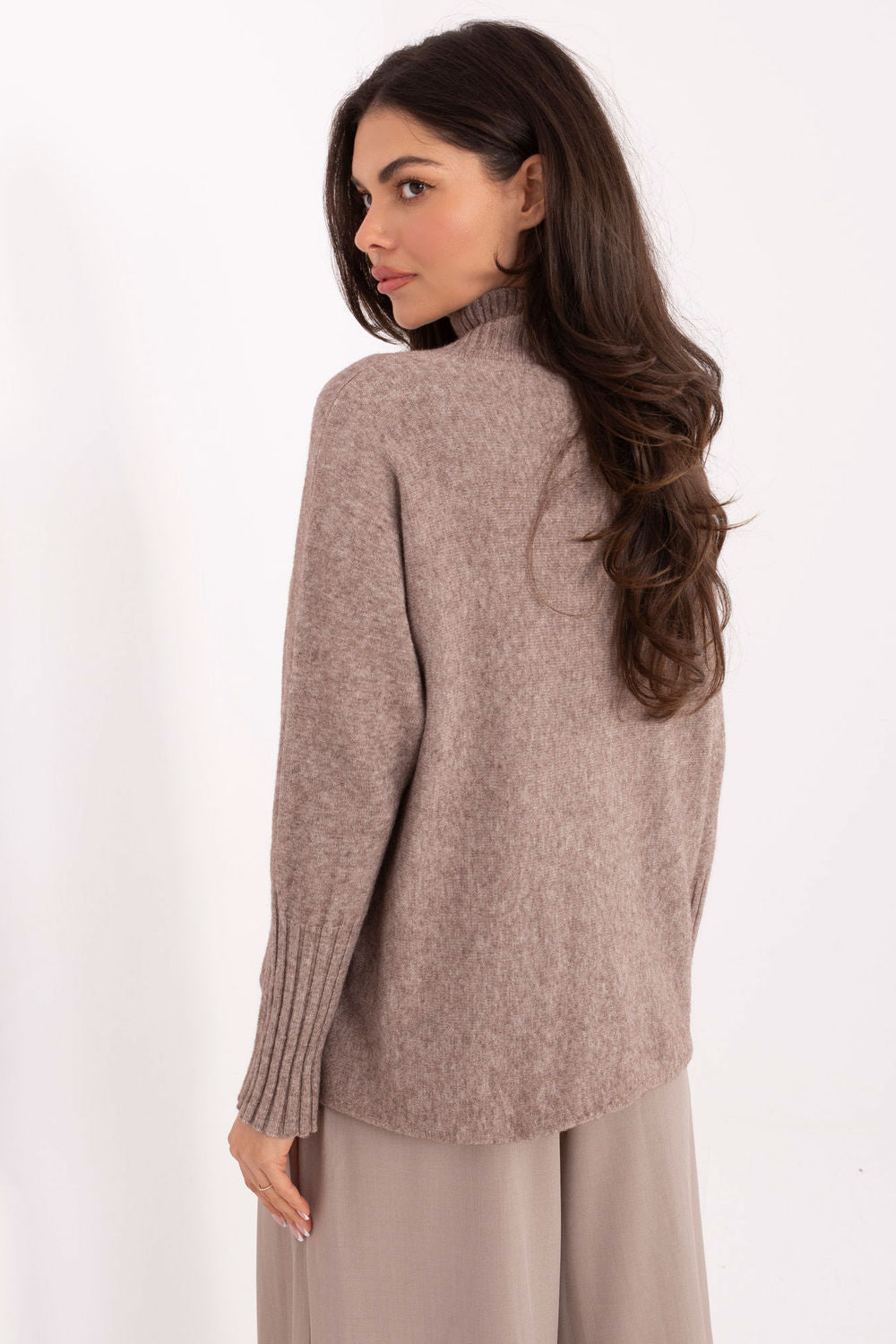 Pull femme Rue Paris Col Roulé Col — beige