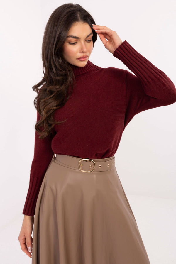 Pull femme Rue Paris Col Roulé Col — rouge