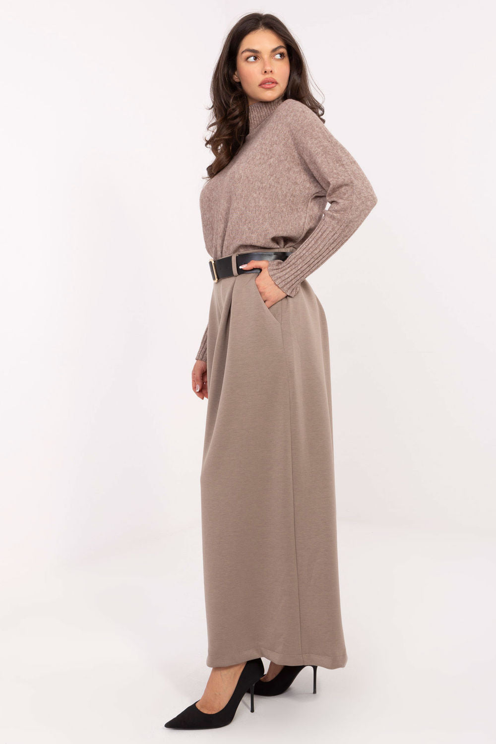 Chaussures à talons femme Italy Moda Pantalon Pantalon — beige