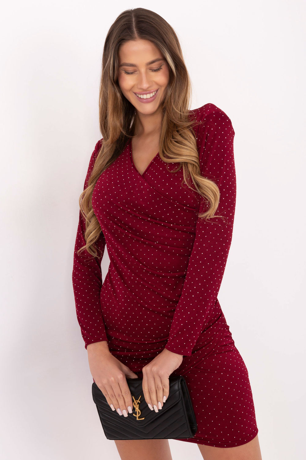 Robe femme Italy Moda Courte Courte — rouge