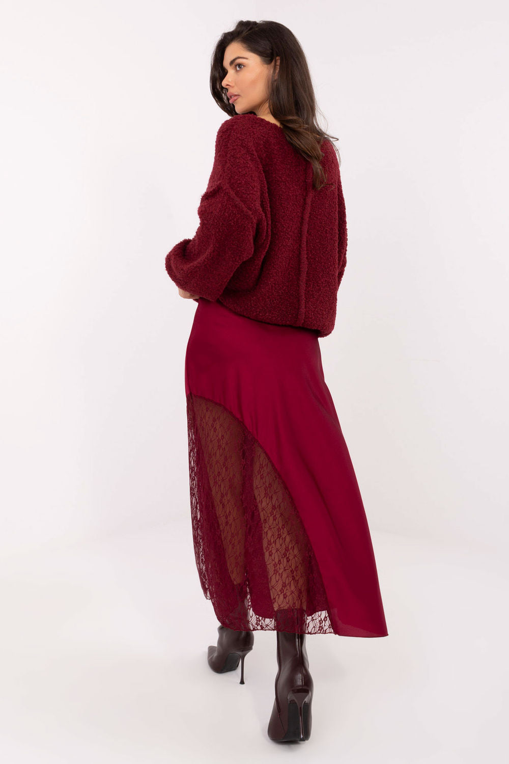 Jupe femme Rue Paris En Dentelle En — rouge