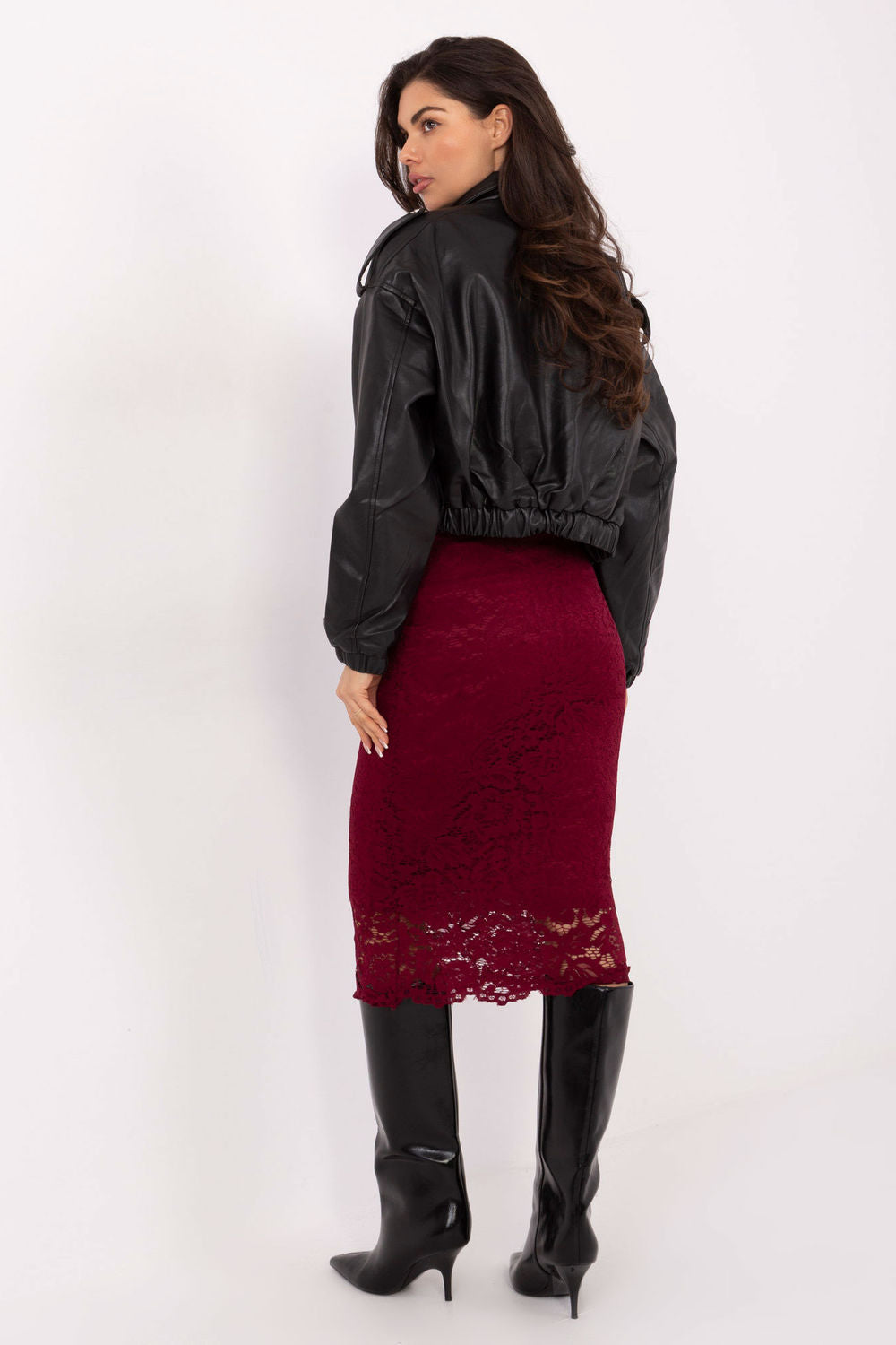 Jupe femme Rue Paris En Dentelle En — rouge