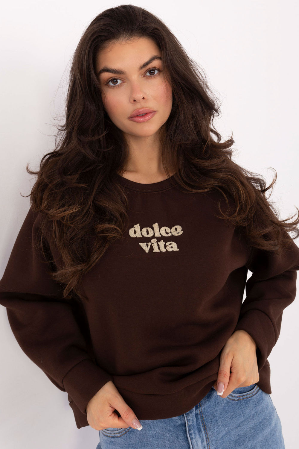 T-shirt femme Factory Price Sweatshirt Sweatshirt — brun