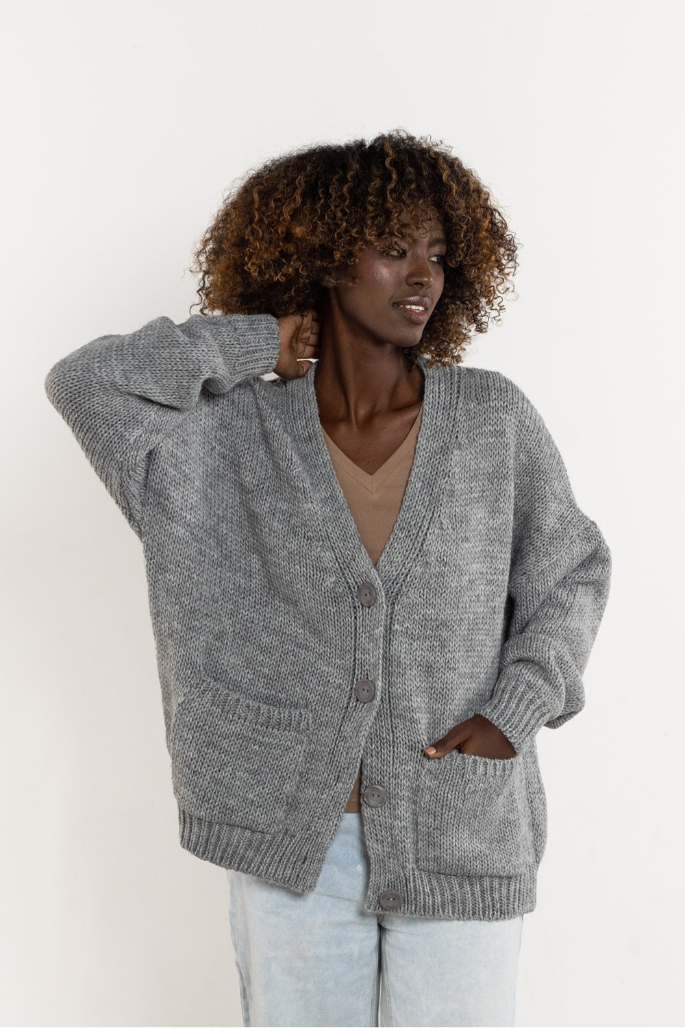 Cardigan femme awama — gris