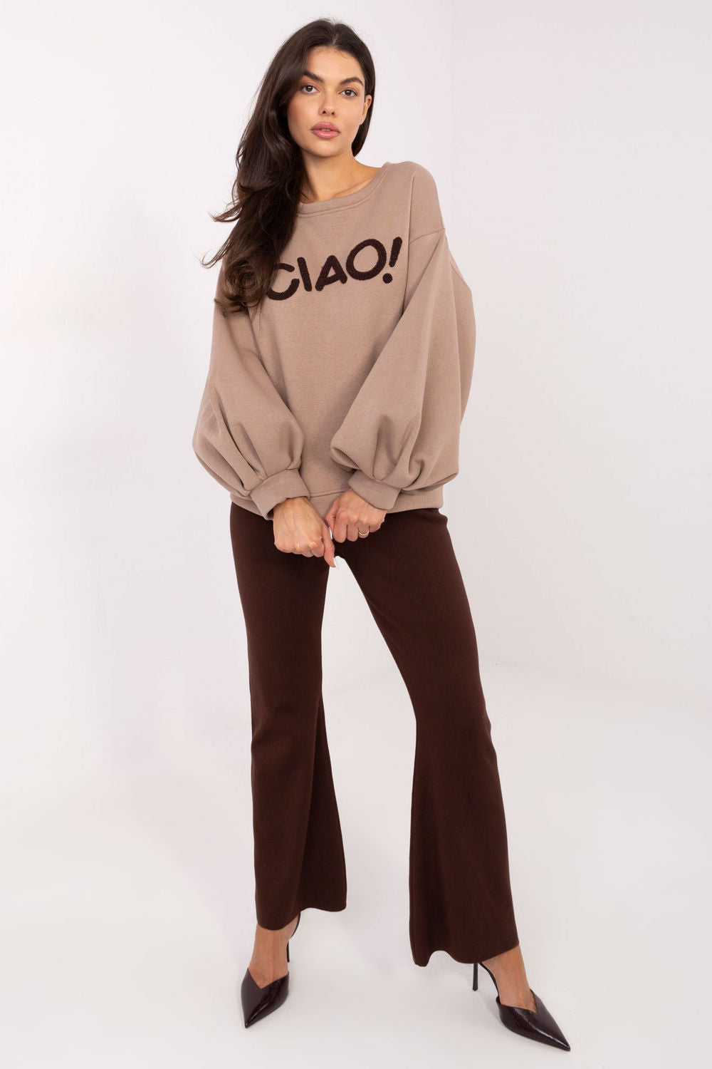 T-shirt femme Rue Paris Sweatshirt Sweatshirt — beige