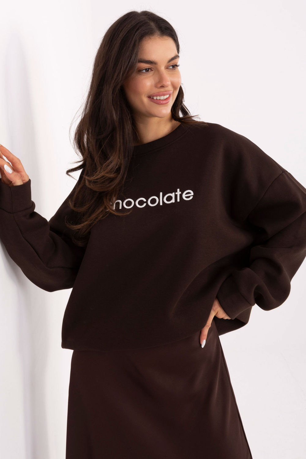 T-shirt femme Rue Paris Sweatshirt Sweatshirt — brun