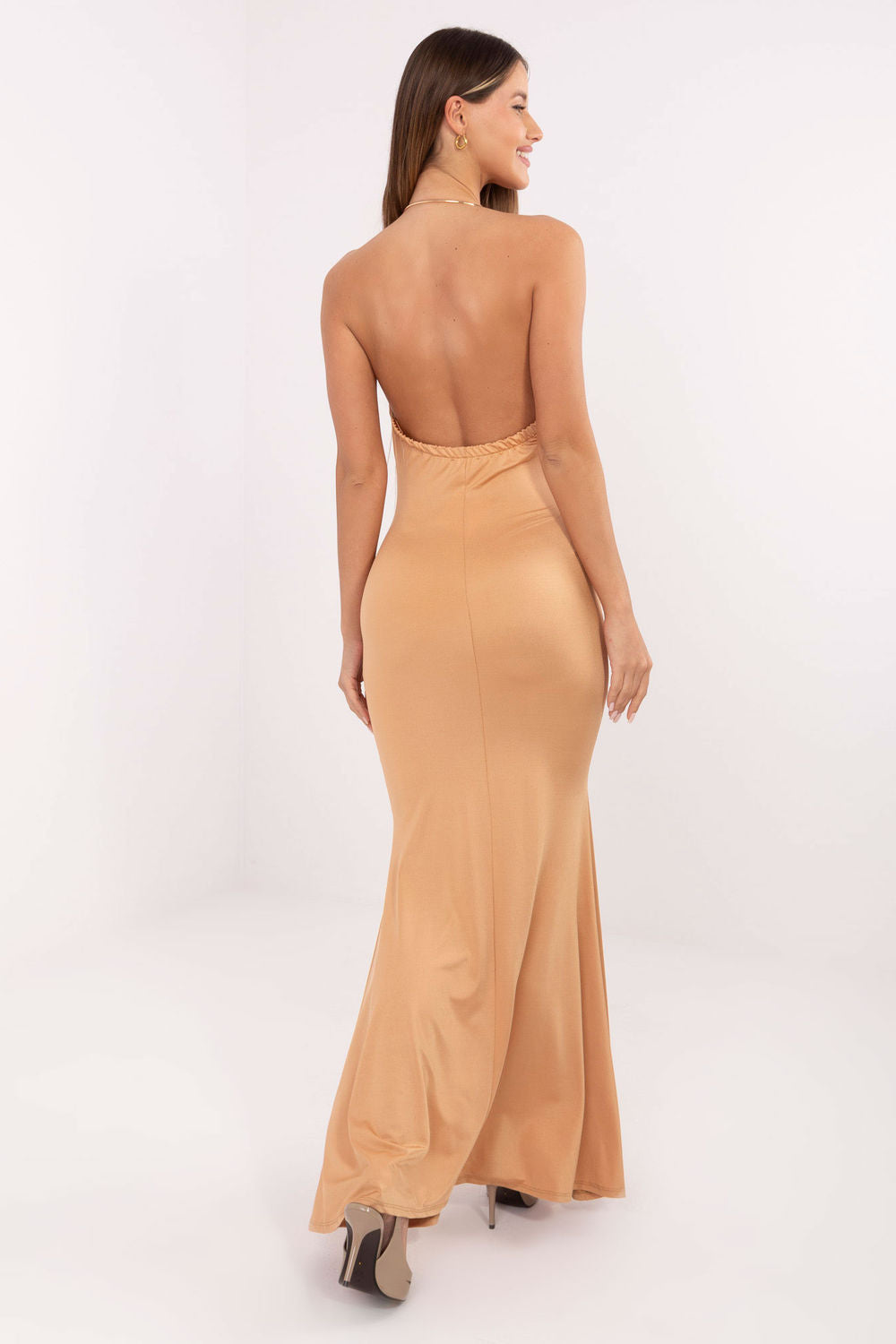 Robe femme Italy Moda Longue Longue — brun