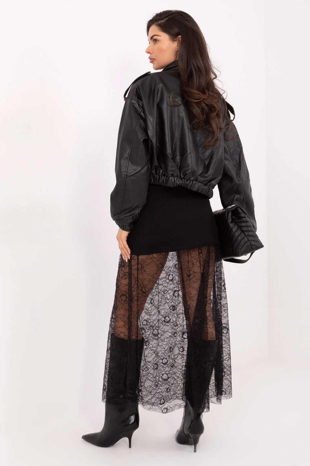 Jupe femme Italy Moda En Dentelle En — noir