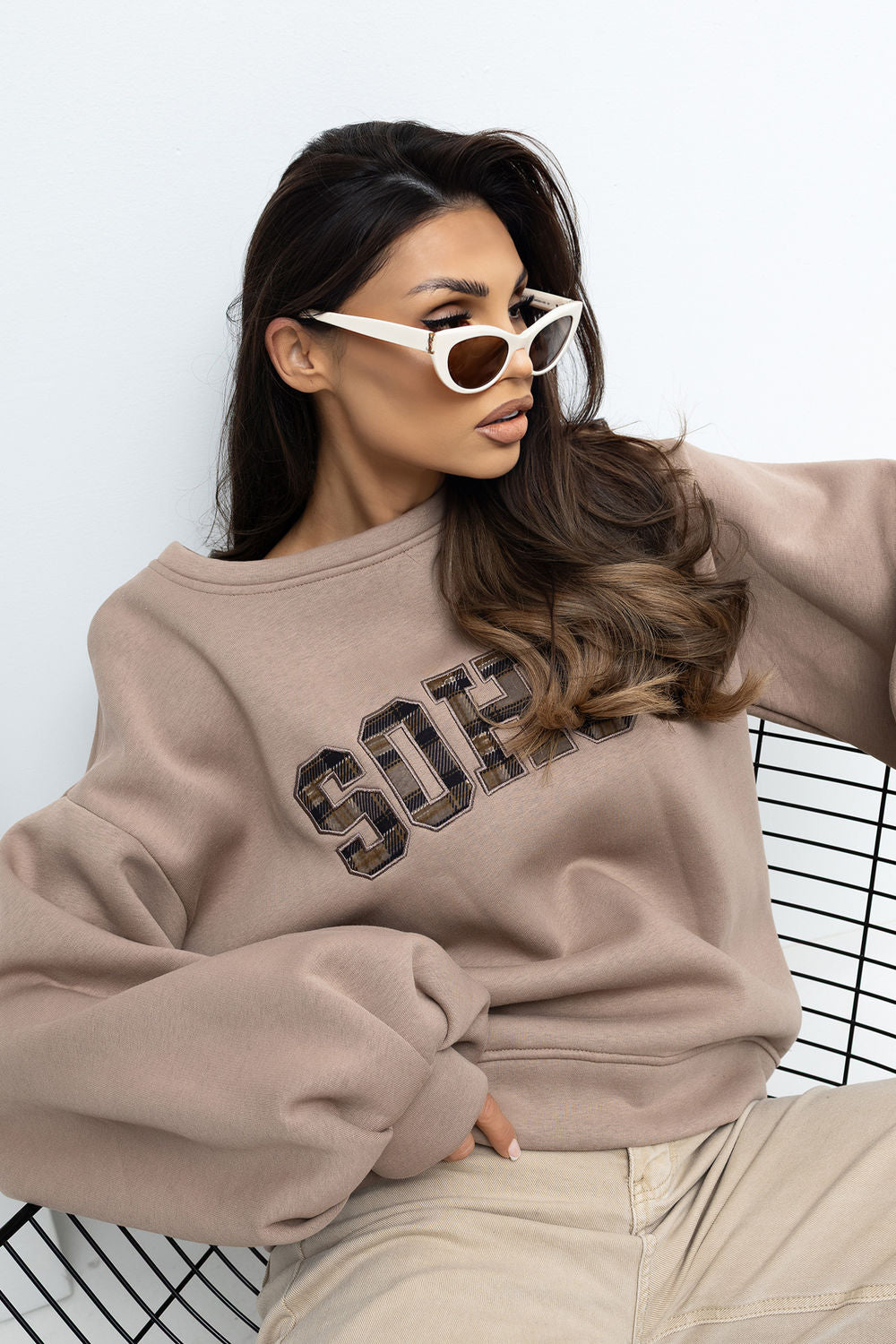 T-shirt femme Rue Paris Sweatshirt Sweatshirt — beige
