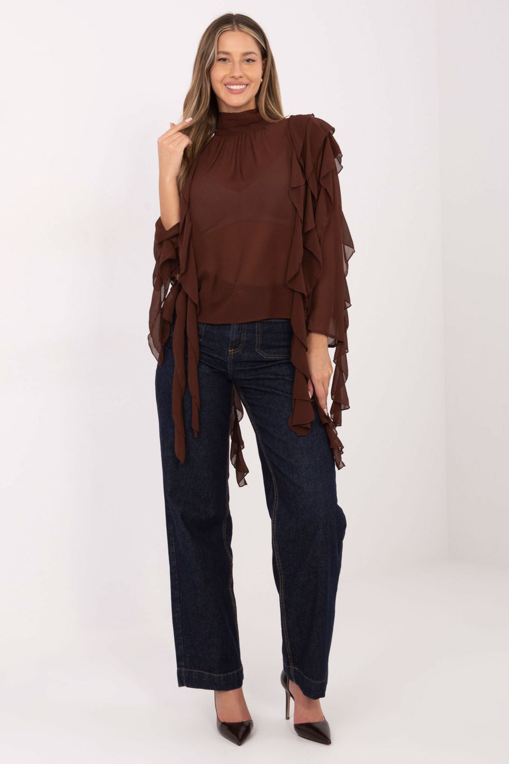 Blouse femme Factory Price Chemisier Chemisier — brun