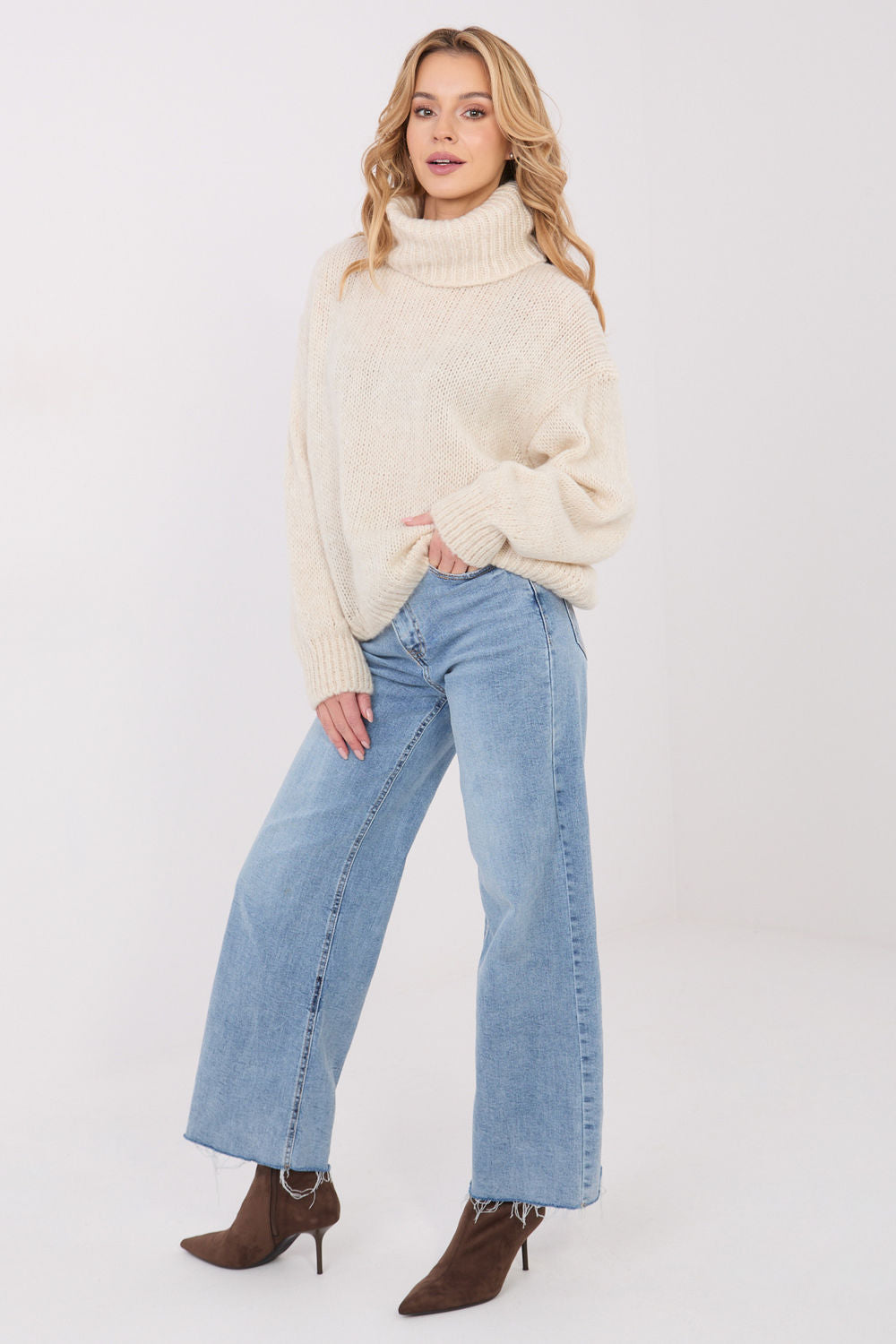 Pull femme Factory Price Col Roulé Col — beige