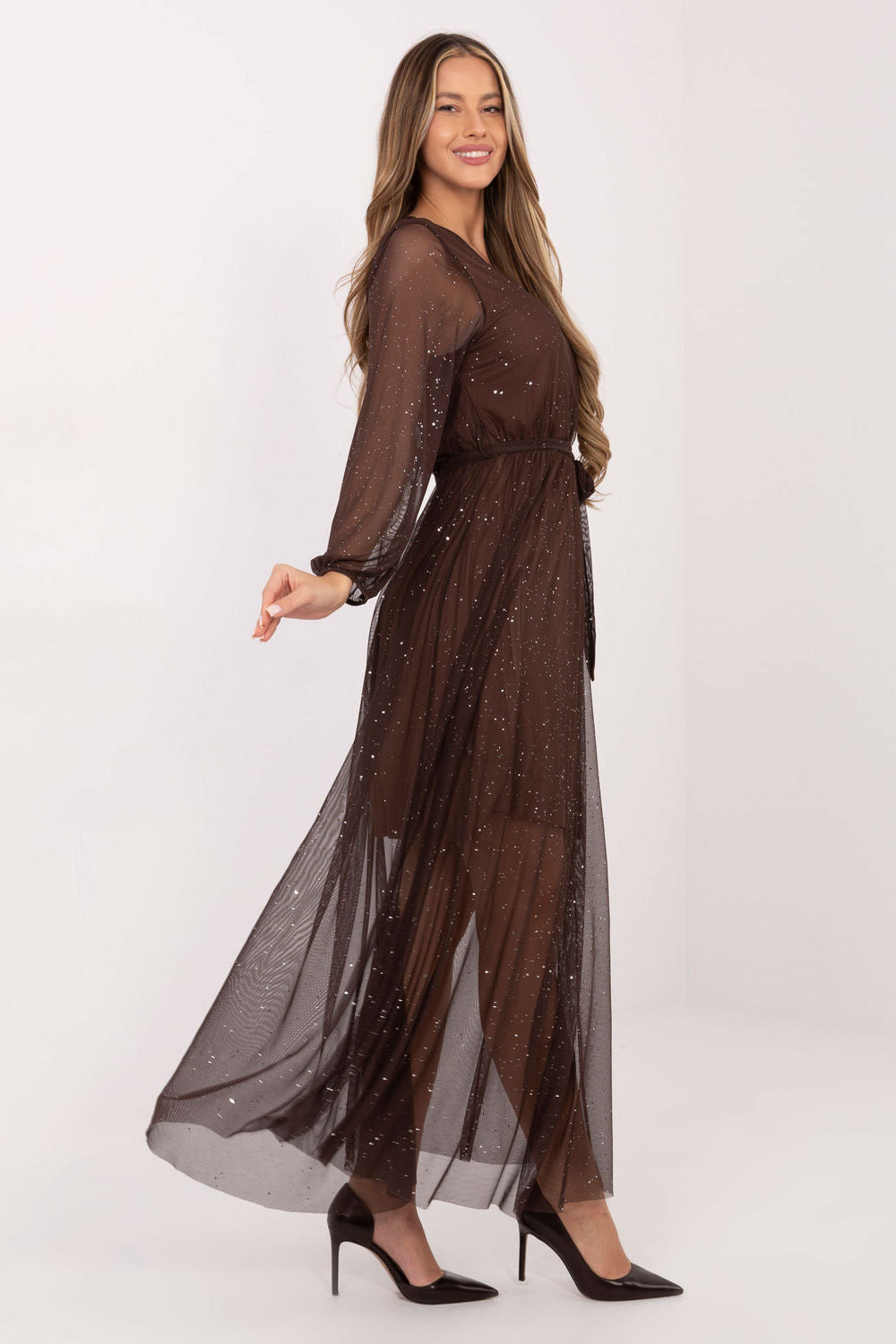 Robe femme Italy Moda Longue Longue — brun