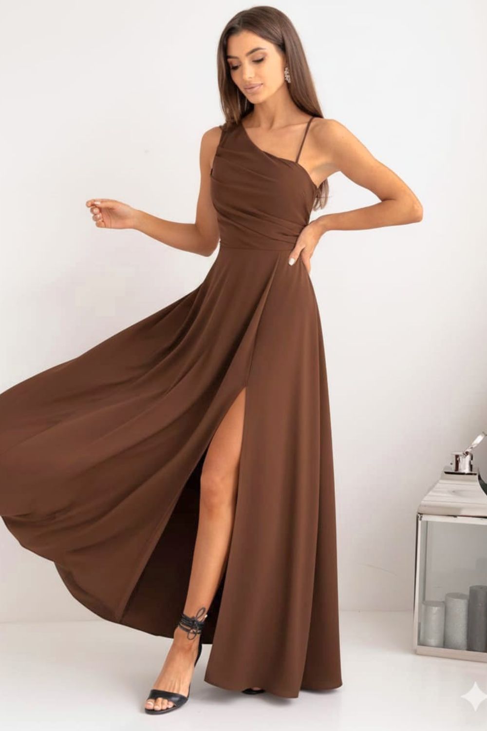 Robe femme With You Longue Longue — brun