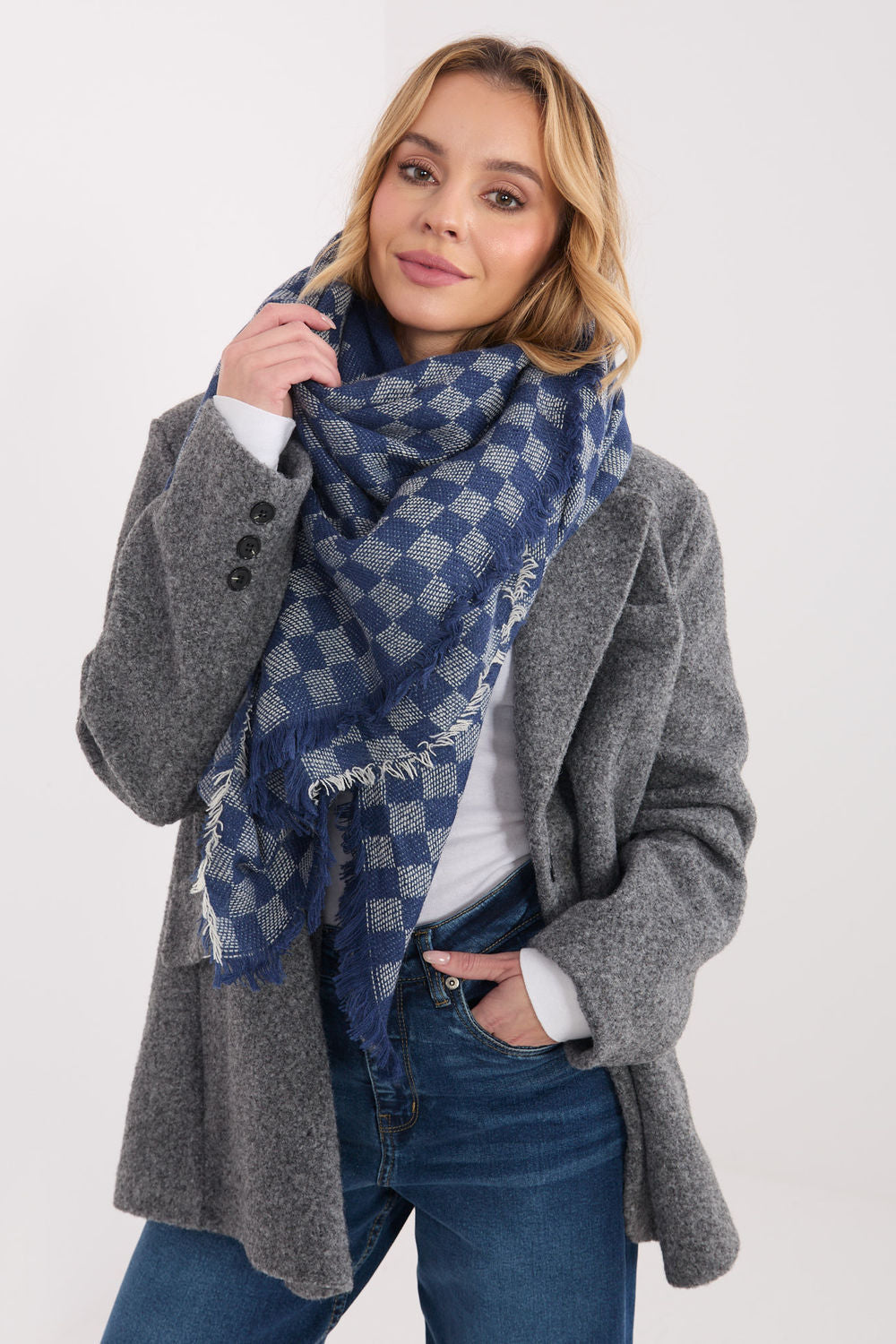 Châle femme AT — bleu marine