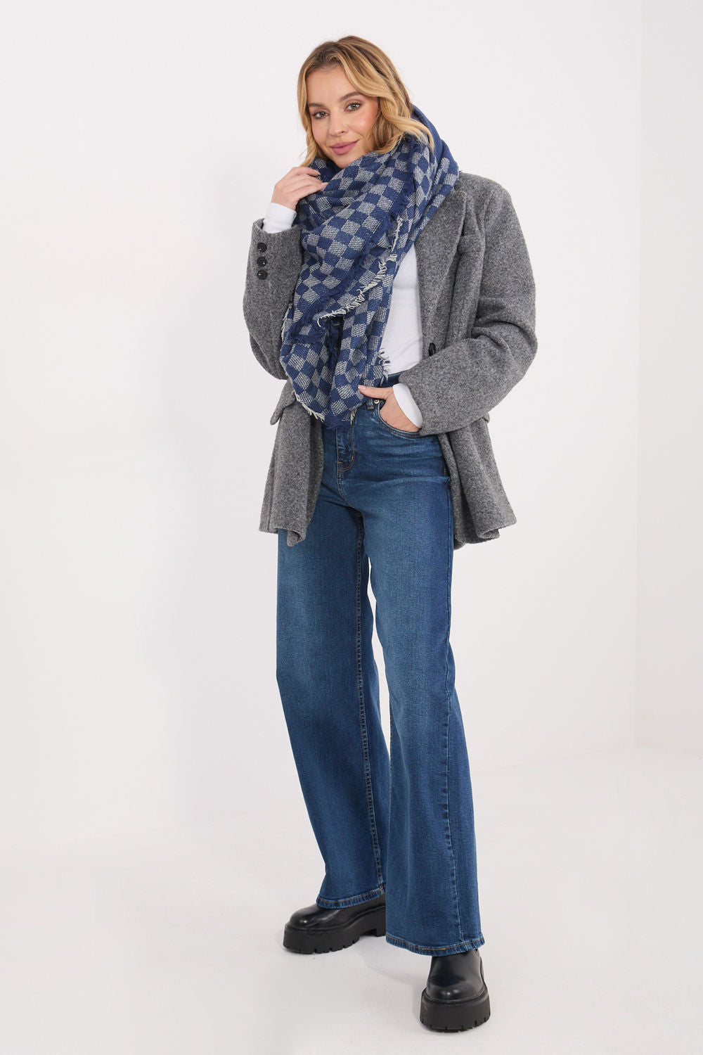Châle femme AT — bleu marine