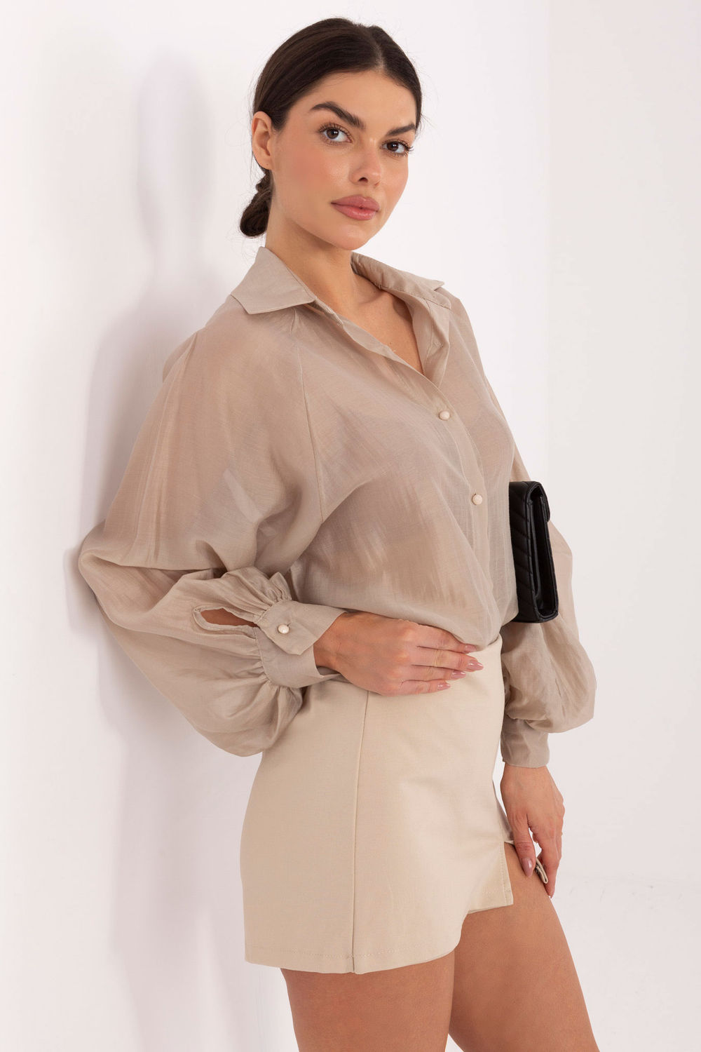 Chaussures à talons femme Italy Moda Shorts Jupe Shorts — beige