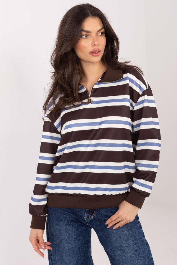 T-shirt femme Italy Moda Sweatshirt Sweatshirt — brun