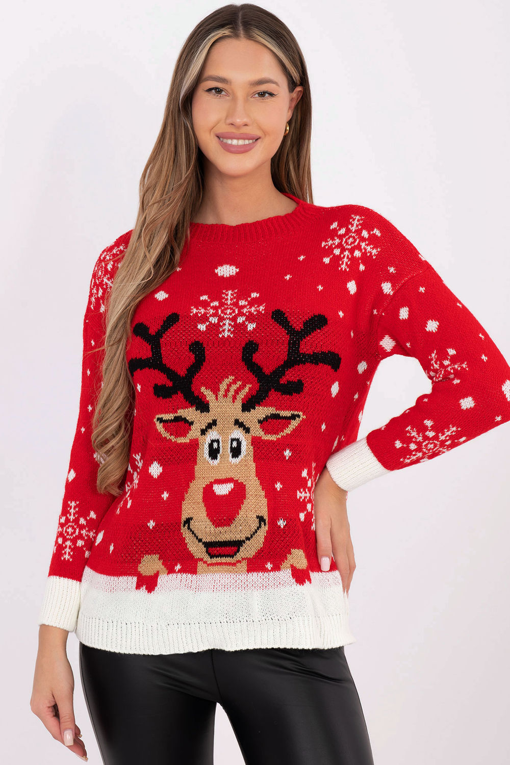 Pull femme Italy Moda Chandail Chandail — rouge