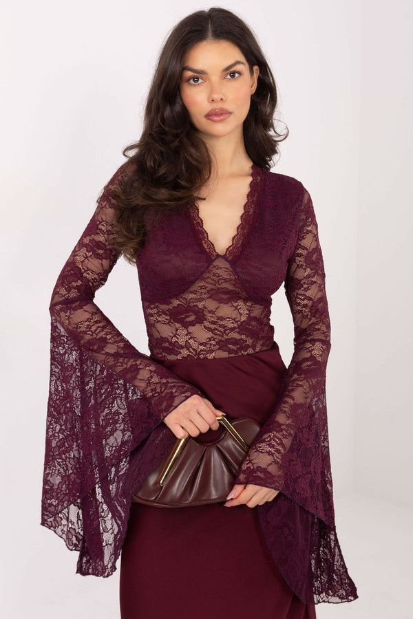 Blouse femme Factory Price En Dentelle En — rouge