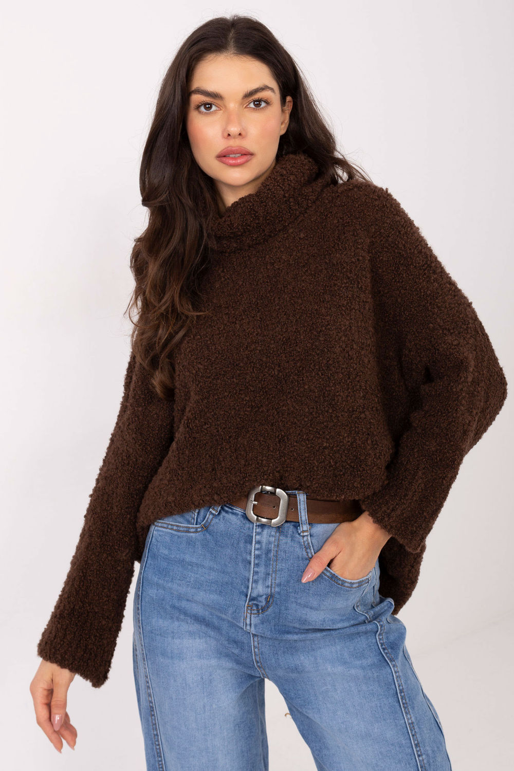 Pull femme Factory Price Col Roulé Col — brun