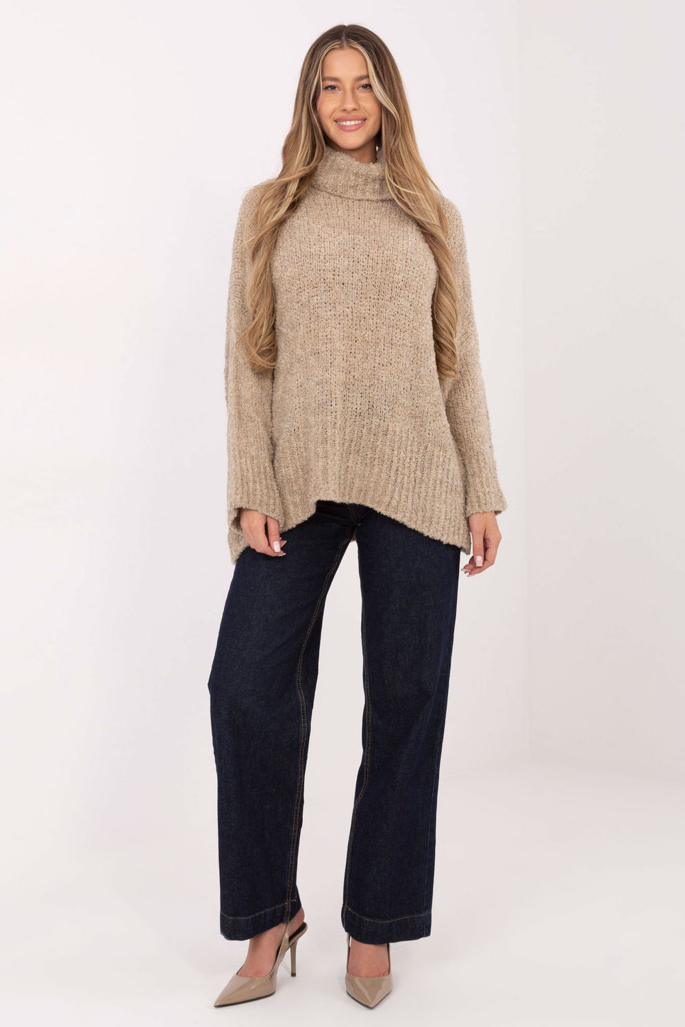 Pull femme Factory Price Col Roulé Col — beige