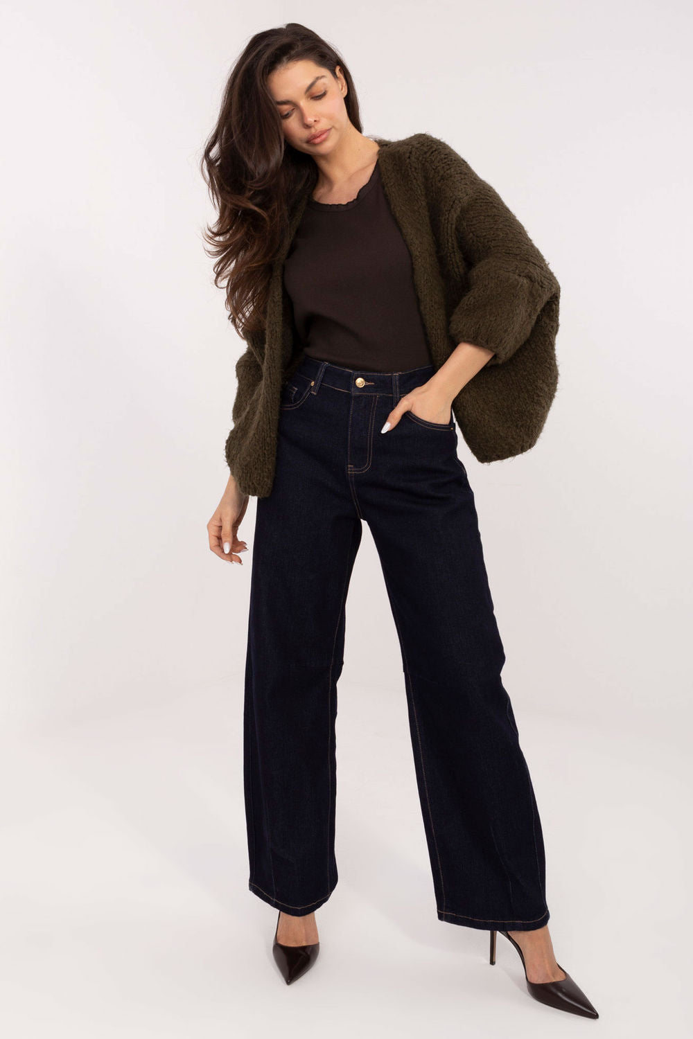 Cardigan femme Italy Moda — vert