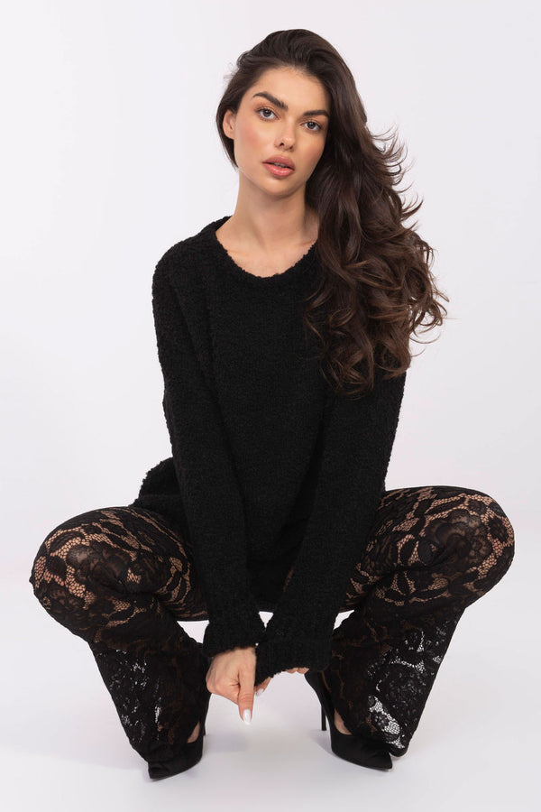 Pull femme Italy Moda Chandail Chandail — noir