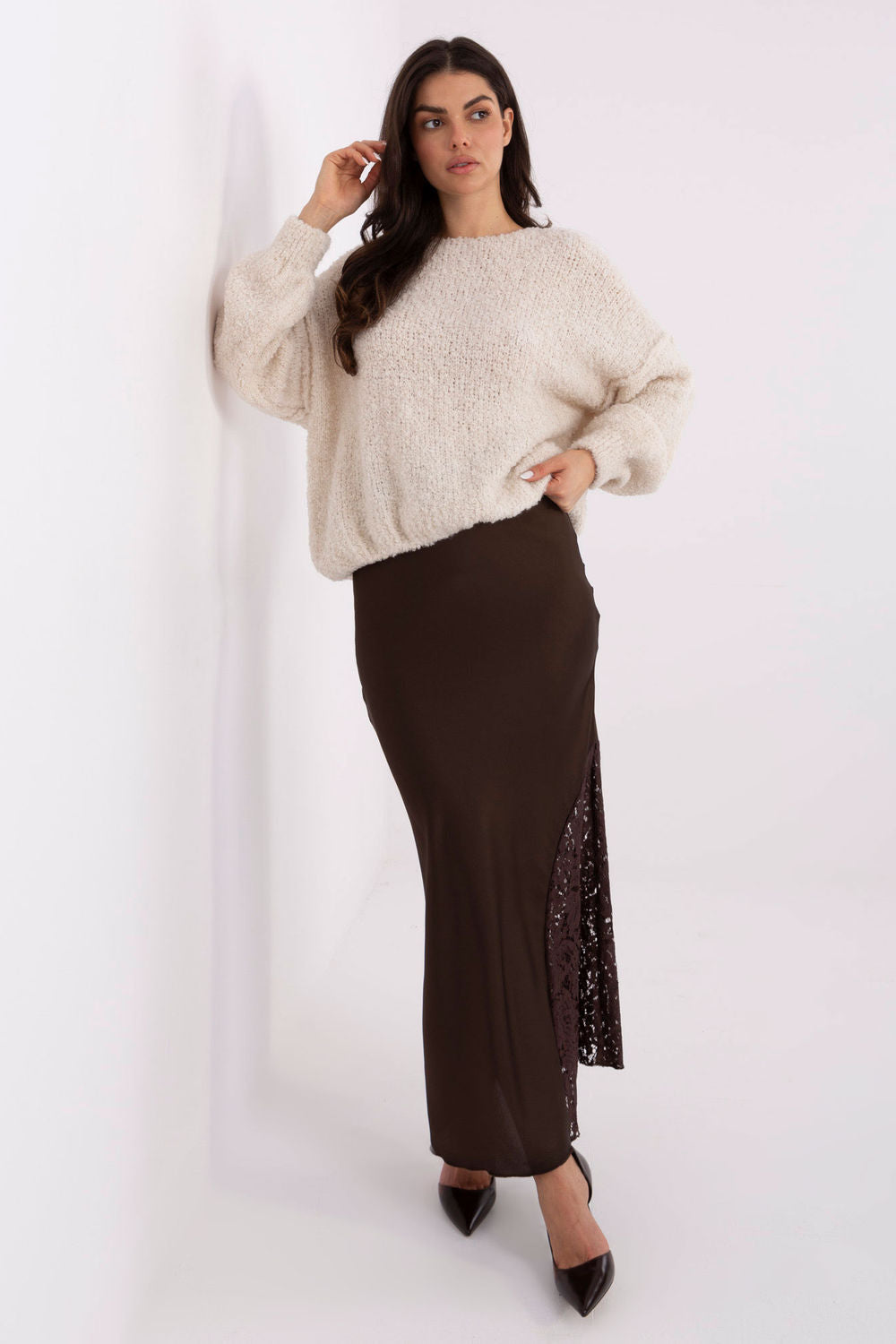 Pull femme Italy Moda Chandail Chandail — beige