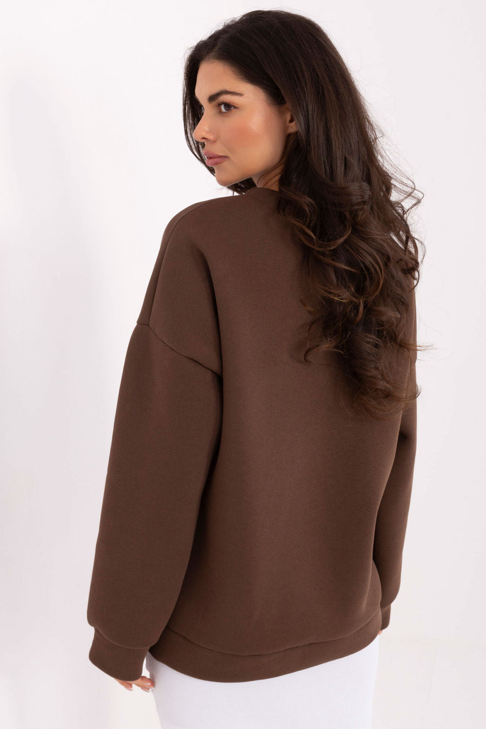 T-shirt femme Italy Moda Sweatshirt Sweatshirt — brun
