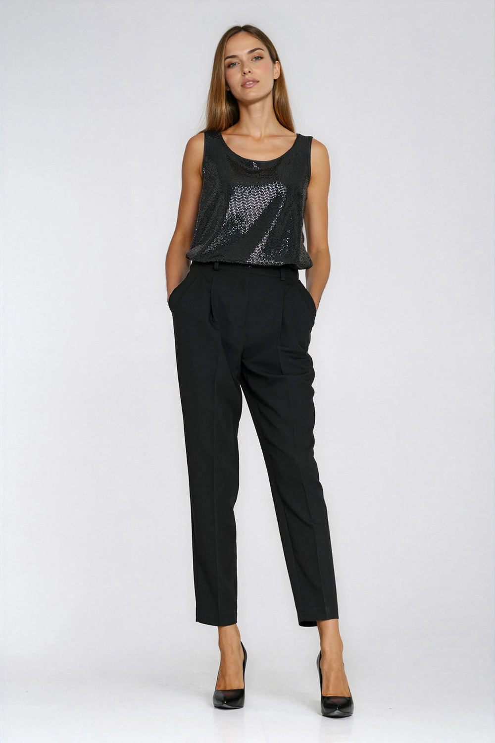 Chaussures à talons femme Nife Pantalon Pantalon — noir