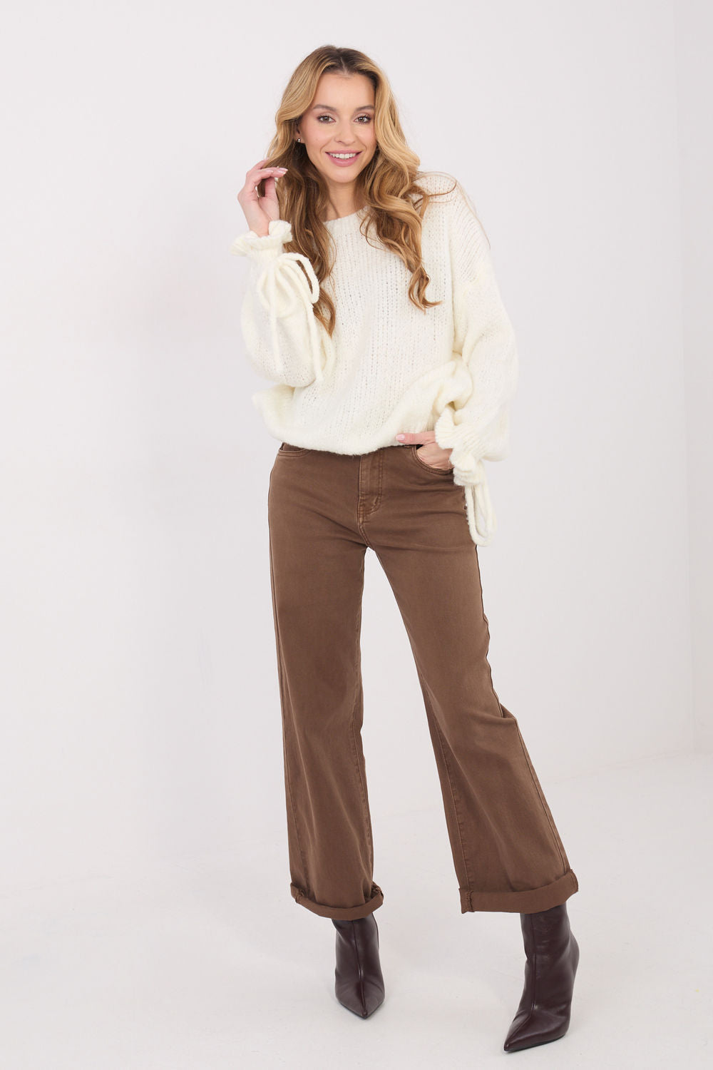 Pull femme Italy Moda Chandail Chandail — beige