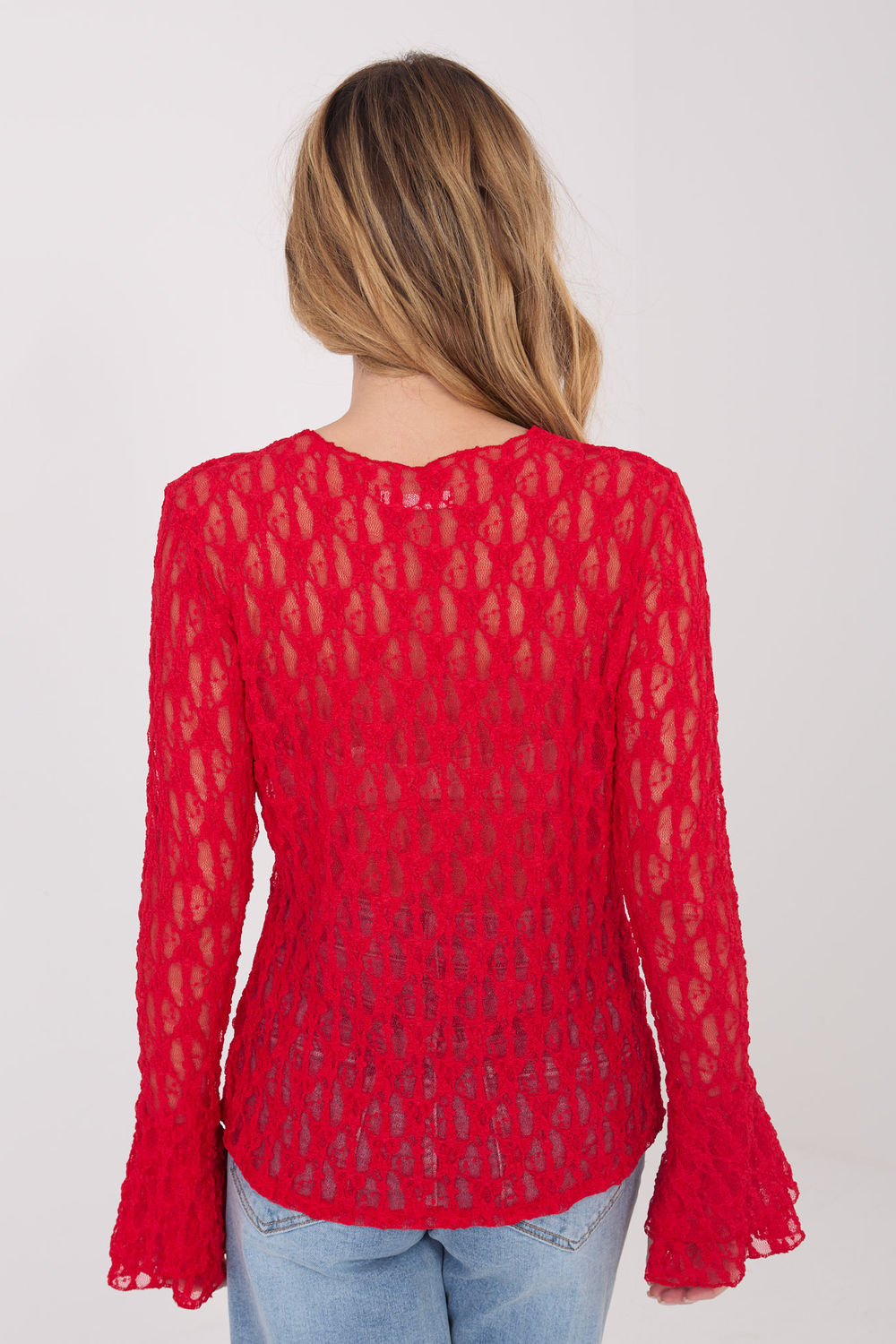 Blouse femme Italy Moda En Dentelle En — rouge