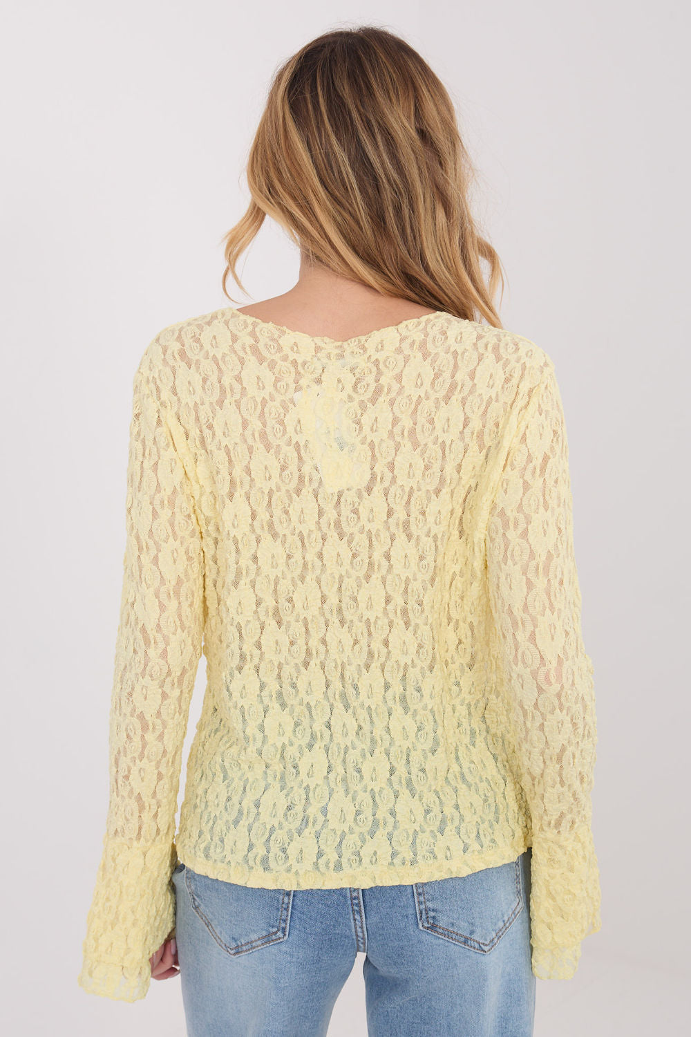 Blouse femme Italy Moda En Dentelle En — jaune