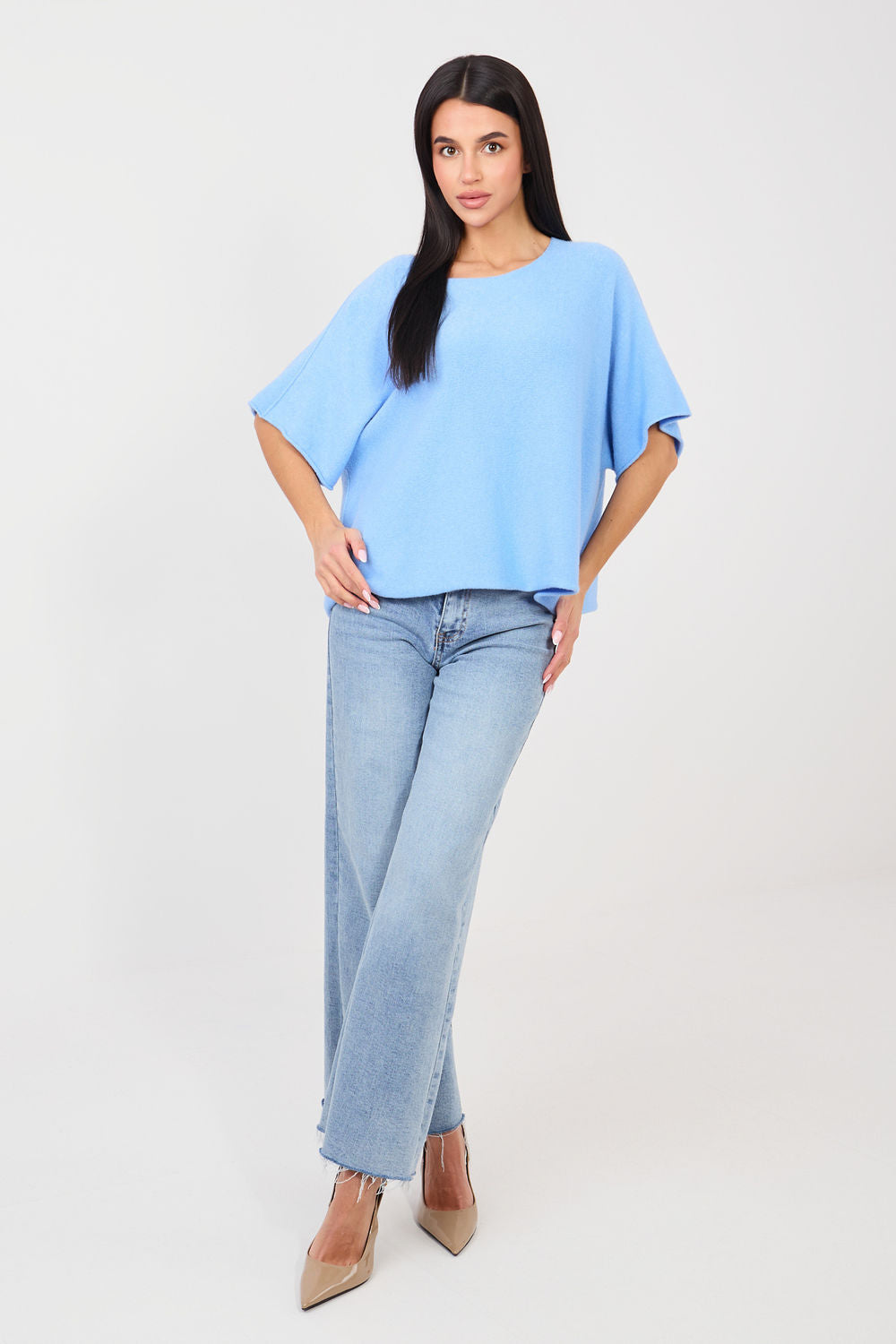 Pull femme Italy Moda Chandail Chandail — bleu