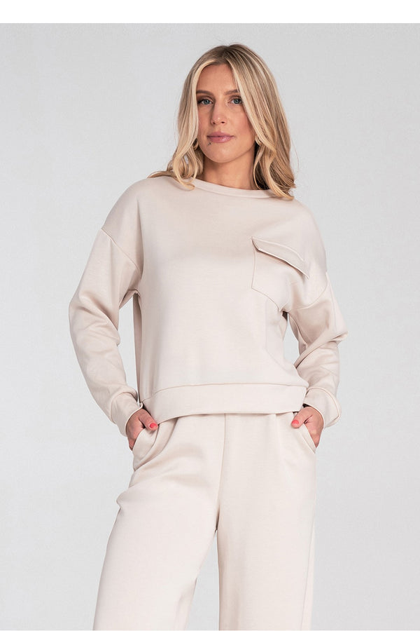 T-shirt femme Figl Sweatshirt Sweatshirt — beige