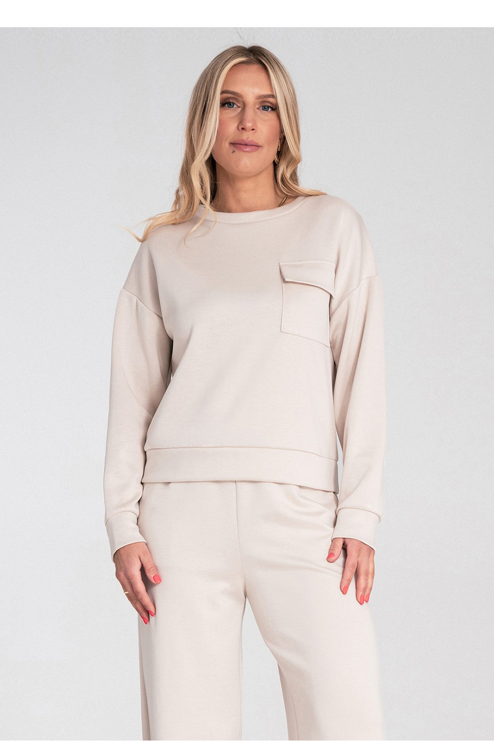 T-shirt femme Figl Sweatshirt Sweatshirt — beige