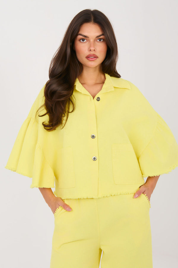 Veste en jean femme Rue Paris — jaune