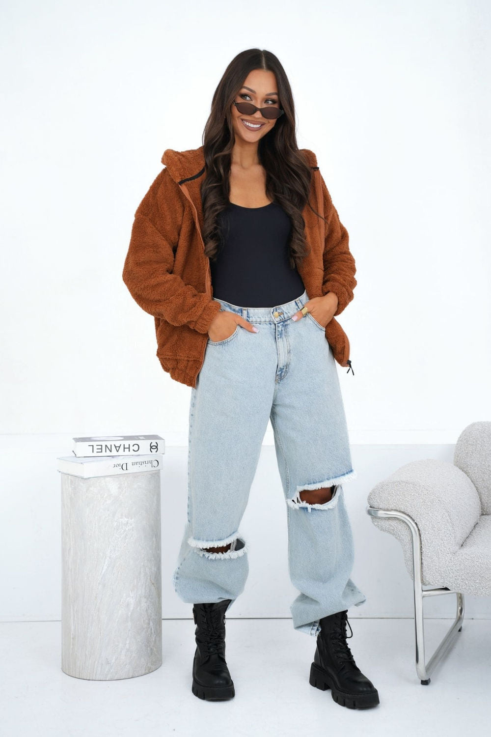 T-shirt femme Factory Price Sweatshirt Sweatshirt — brun