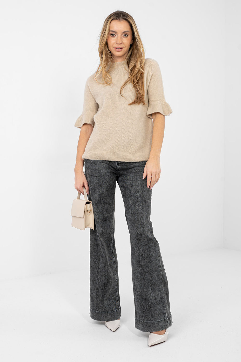 Pull femme Italy Moda Chandail Chandail — beige