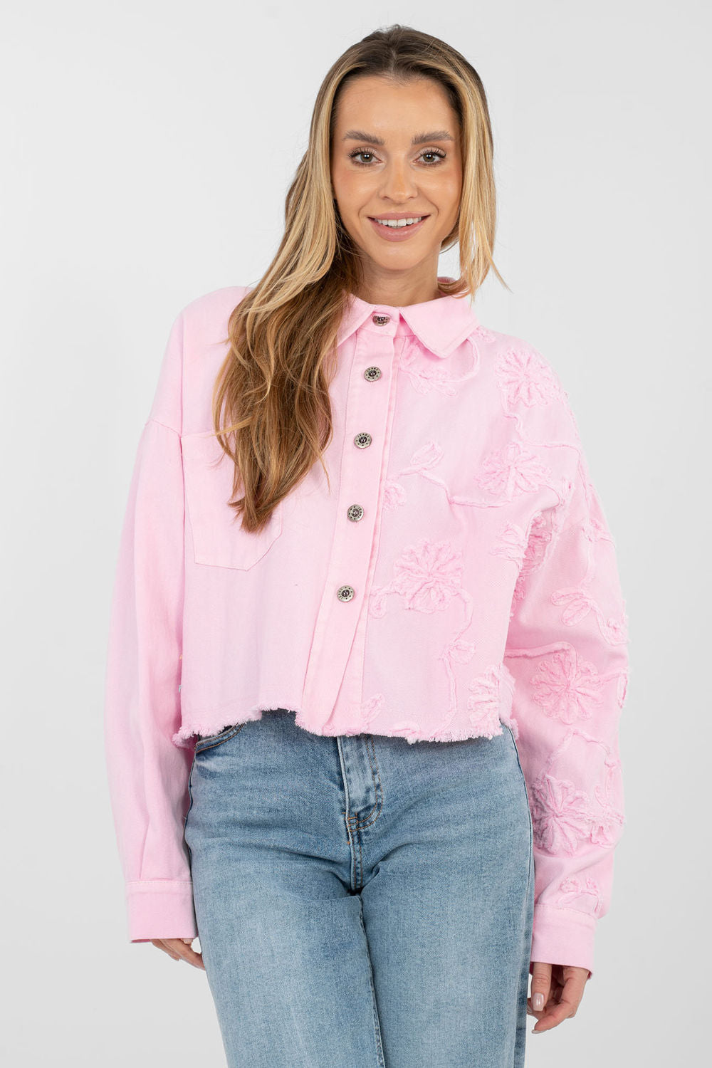 Veste en jean femme Rue Paris — rosé