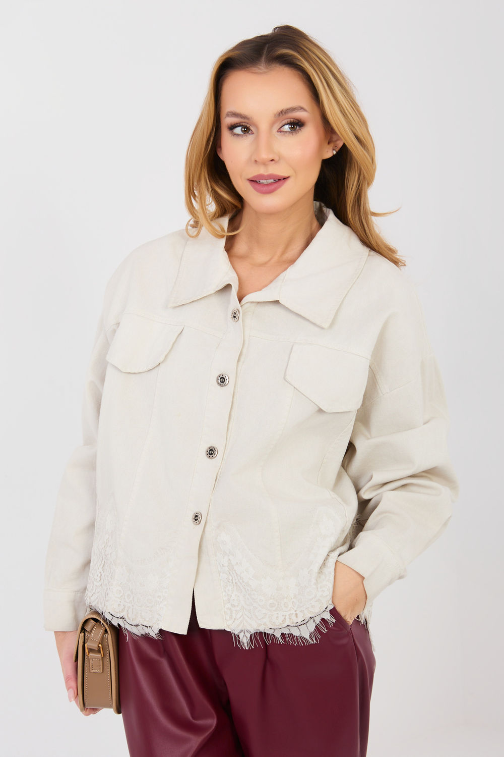 Veste en jean femme Rue Paris — beige