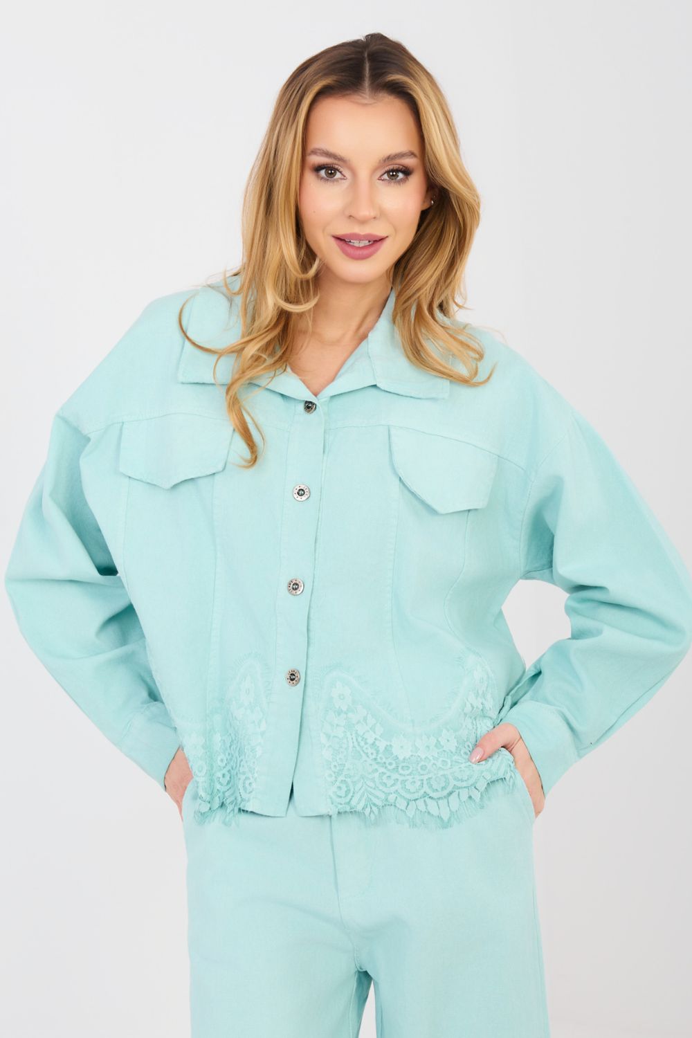 Veste en jean femme Rue Paris — vert
