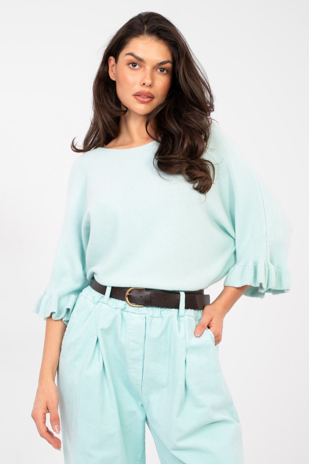 Pull femme Italy Moda Chandail Chandail — bleu