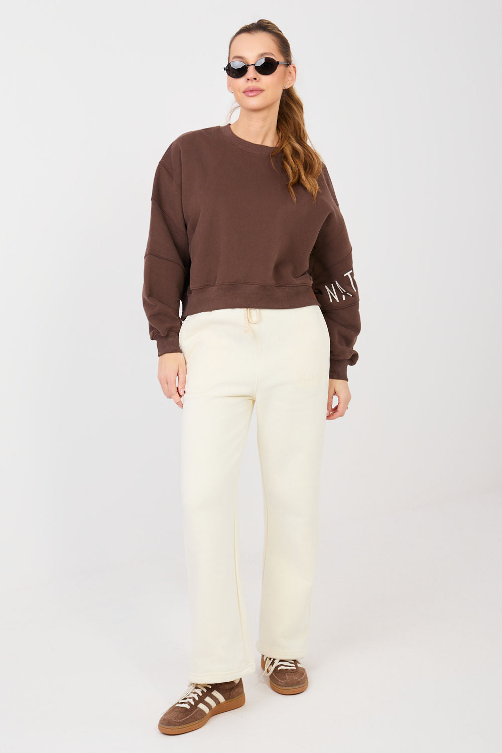 T-shirt femme Factory Price Sweatshirt Sweatshirt — brun