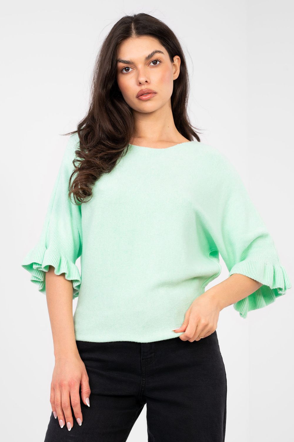 Pull femme Italy Moda Chandail Chandail — vert