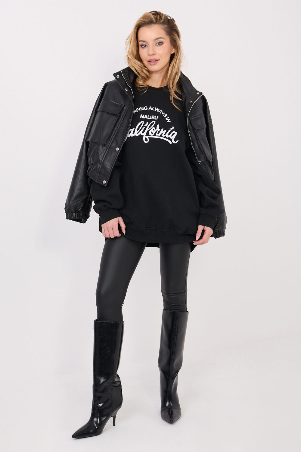 T-shirt femme Factory Price Sweatshirt Sweatshirt — noir