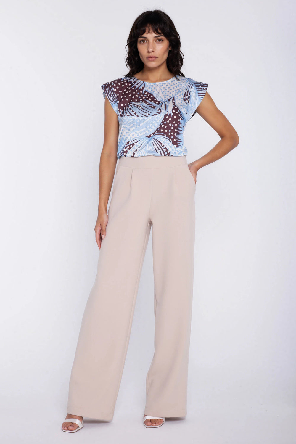 Chaussures à talons femme Nife Pantalon Pantalon — beige