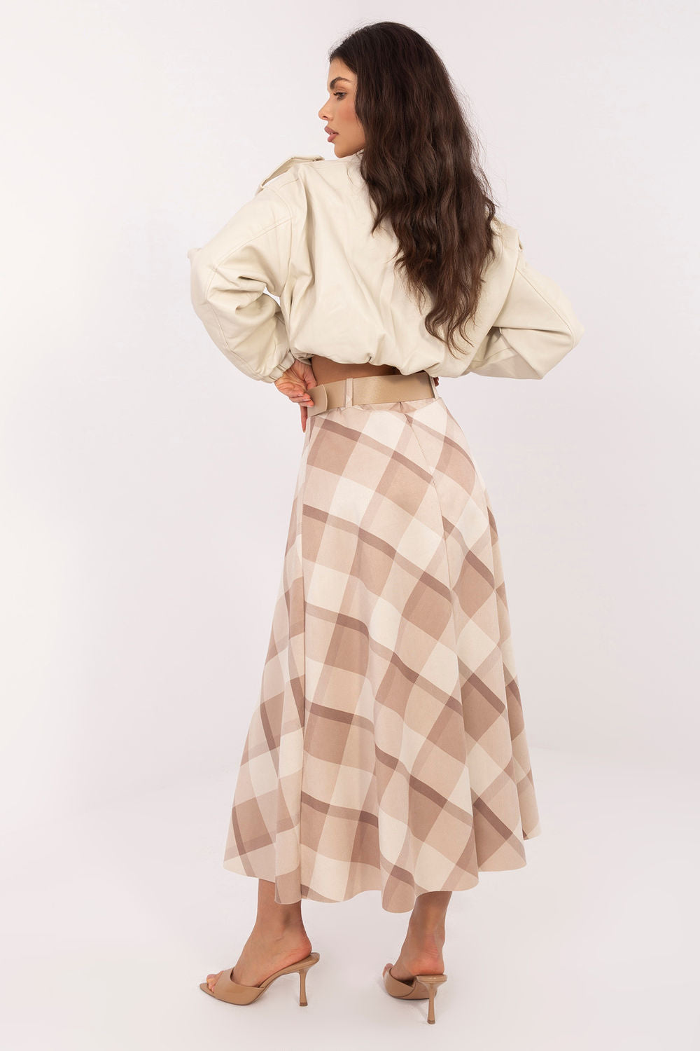 Jupe femme Italy Moda Longue Longue — beige