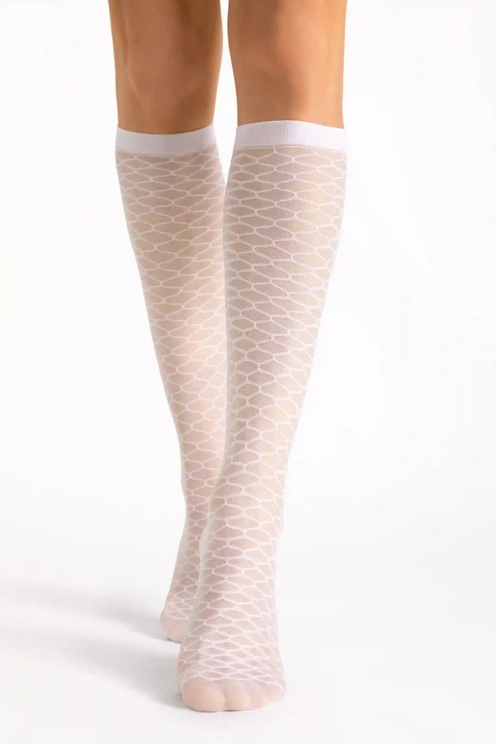 Chaussettes longues femme Fiore — blanc